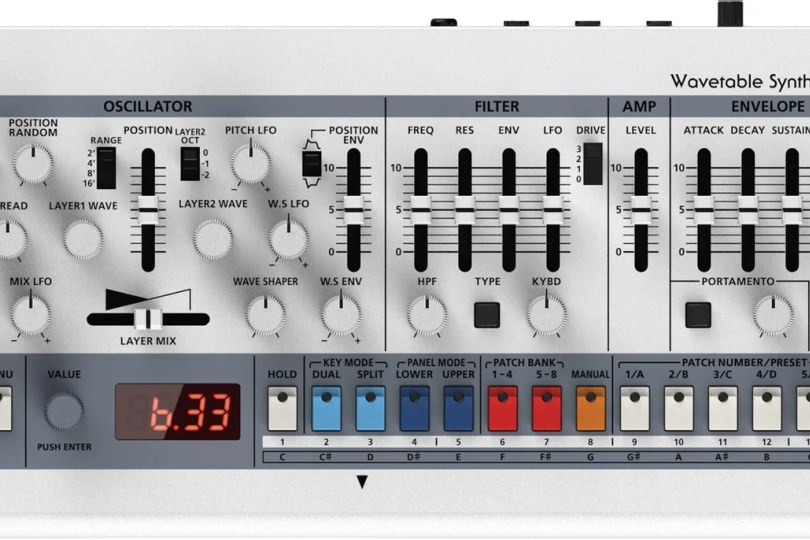 n/vision má samostatné ovládání pozice wavetable, poměru vrstev i wave shaperu. Další parametry zpřístupňuje menu. | Foto: Roland