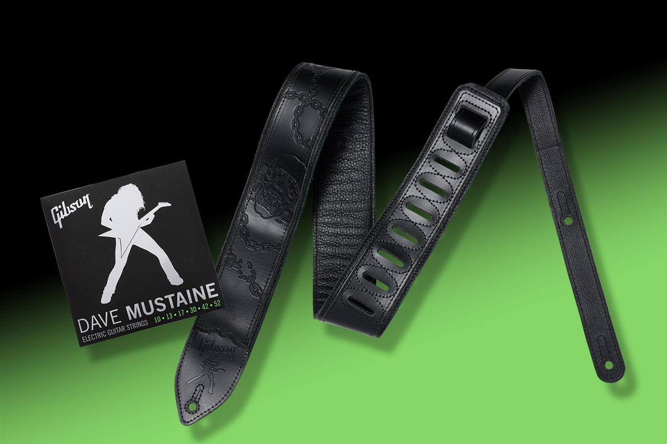 Signované struny a popruh Gibson Dave Mustaine