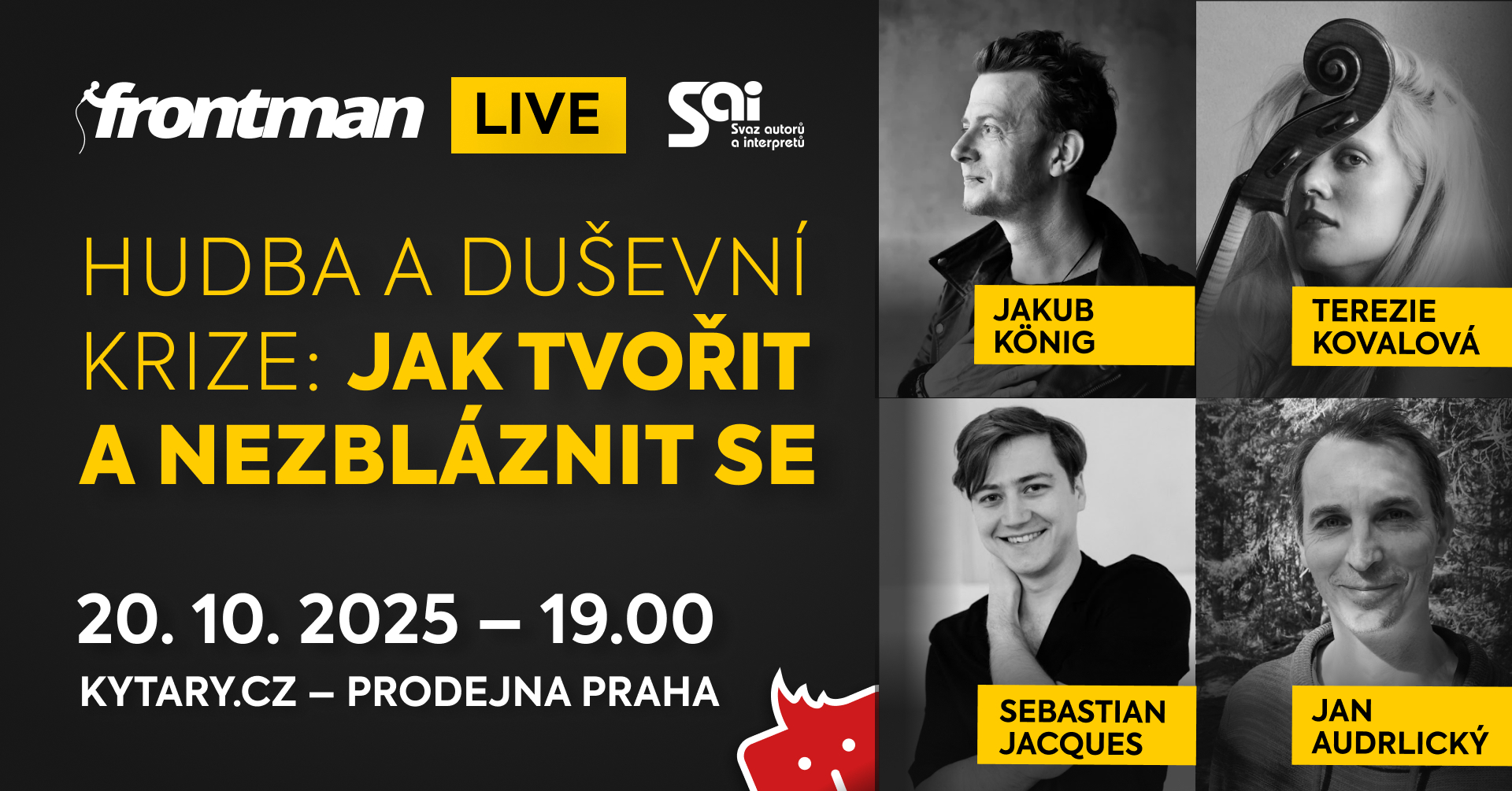Jakub König je součástí panelové diskuze Frontmana. Vstup je zdarma, je nutné se ale s ohledem na omezenou kapacitu registrovat.