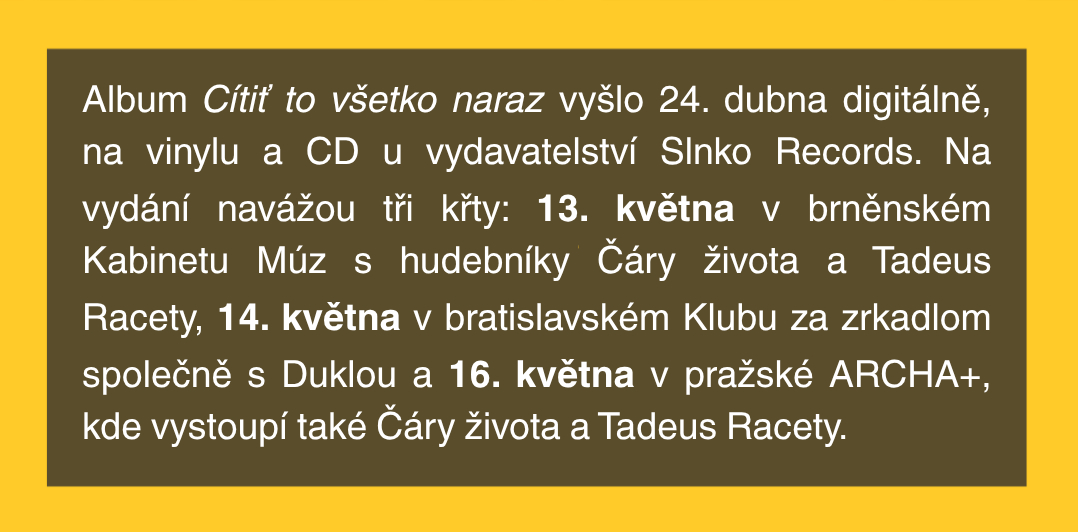 Křty alba Cítiť to všetko naraz