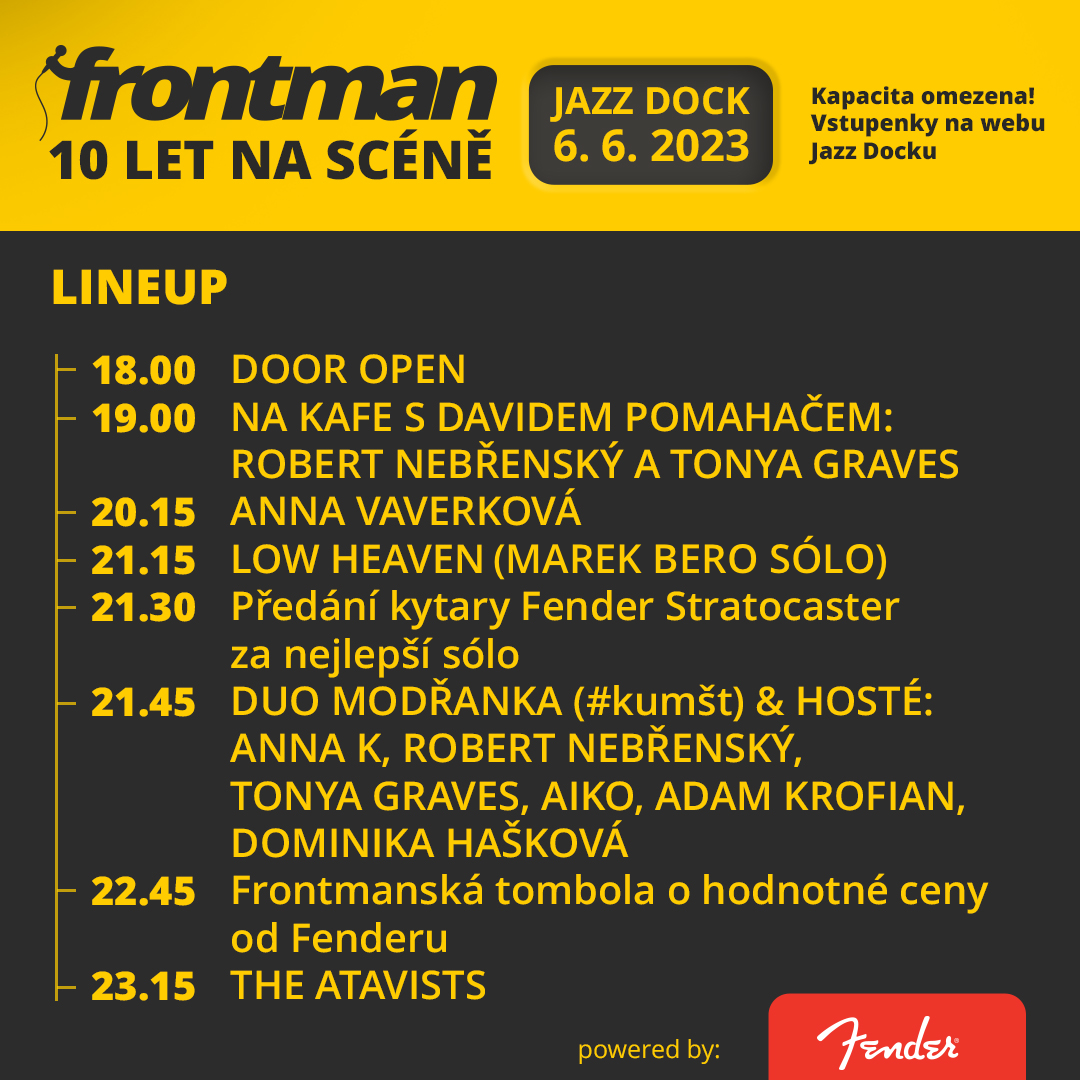 Lineup 10. narozenin Frontmana