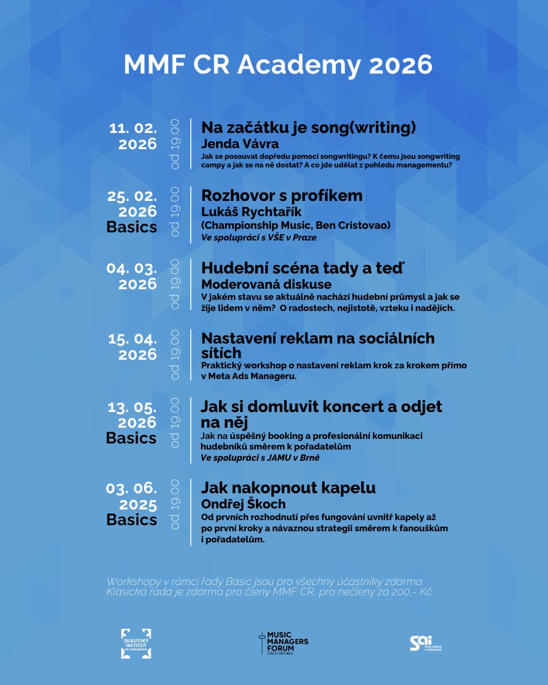 Workshopy MMF CR: songwriting, booking, reklama na sociálních sítích i rozjezd kapely
