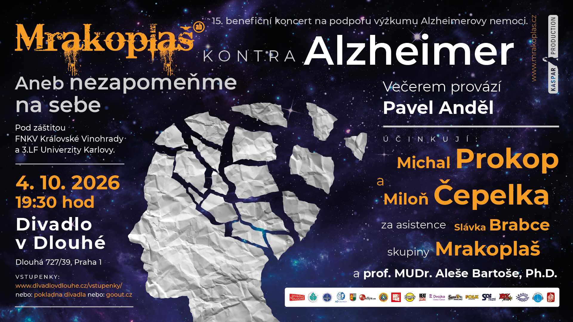 Kapela Mrakoplaš pořádá benefiční koncert na podporu výzkumu Alzheimerovy choroby už popatnácté. | Foto: Renata Králová