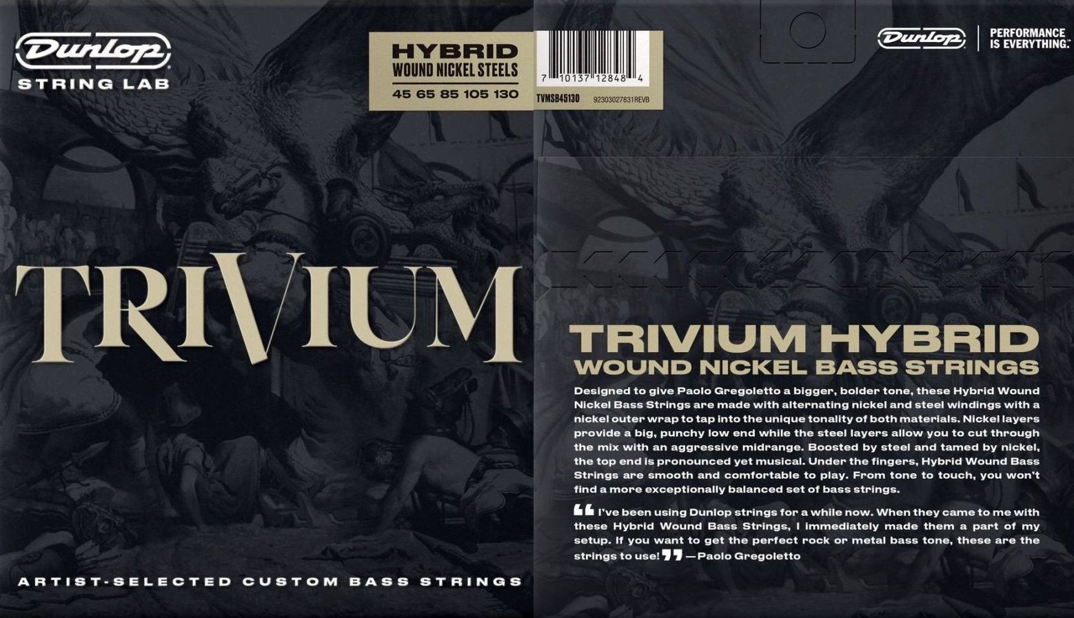 Basové struny Dunlop Trivium Hybrid Wound Nickel