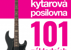 Obálka knihy Baskytarová Posilovna - 101 základních slapových groovů ve funky růžové barvě.