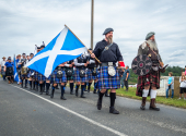Blue Squadron Pipe Band na festivalu Skotsko v Kostelíku 2026 | Foto: Jana Jarošů