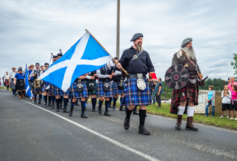 Blue Squadron Pipe Band na festivalu Skotsko v Kostelíku 2026 | Foto: Jana Jarošů