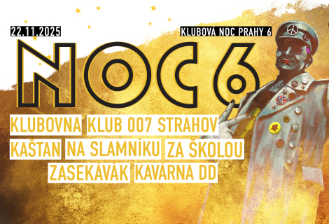 Letos se do akce NOC 6 zapojí sedm klubů a kulturních center, z nichž každé nabídne vlastní atmosféru i žánrové zaměření. | Vizuál: Klubovna Povaleč
